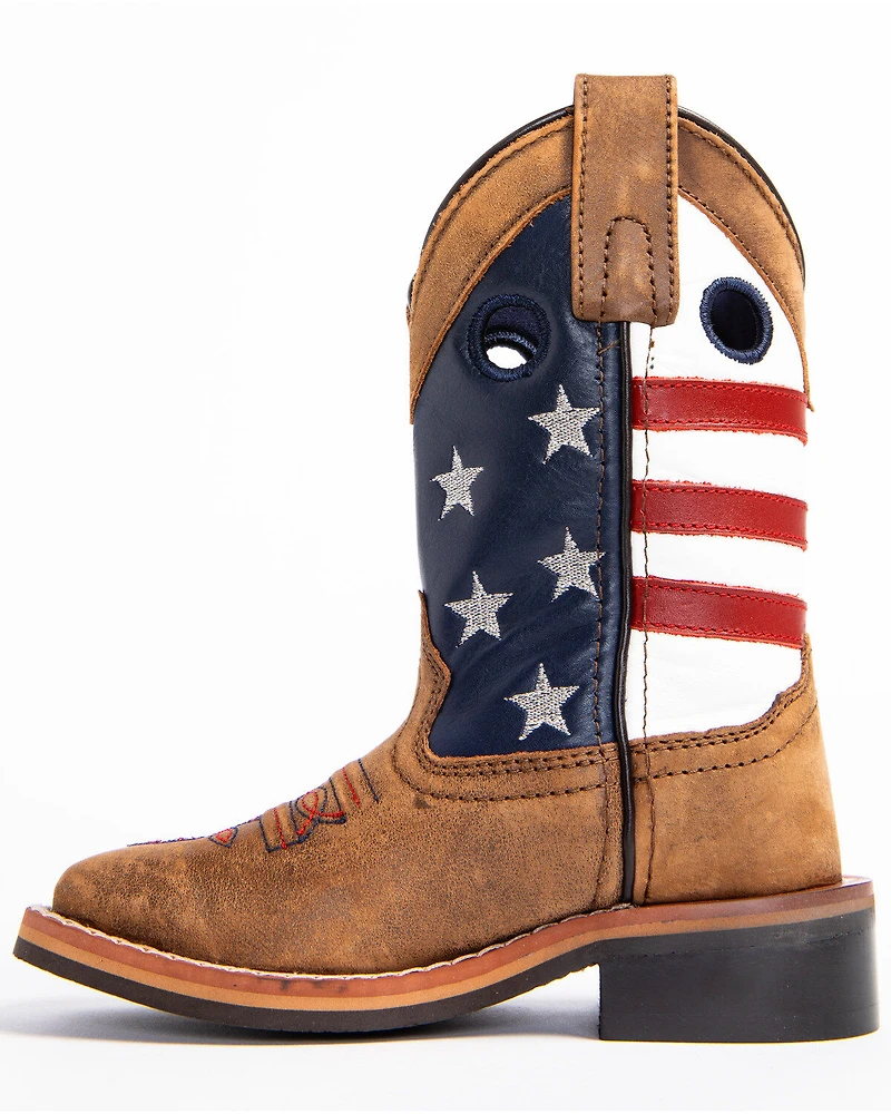 Cody James Boys' USA Flag Western Boots - Broad Square Toe