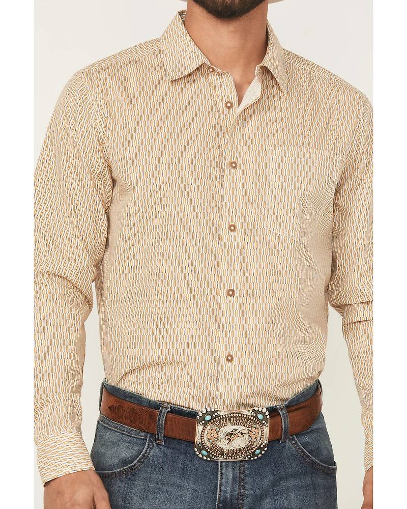 Gibson Trading Co Men's Lampshade Geo Print Long Sleeve Button-Down Stretch Western Shirt