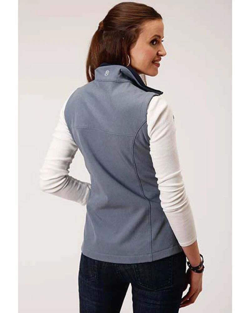 Roper Women's Blue Heathered Softshell Vest