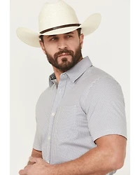 Cody James Men's Salt Lake Geo Print Short Sleeve Button-Down Stretch Western Shirt