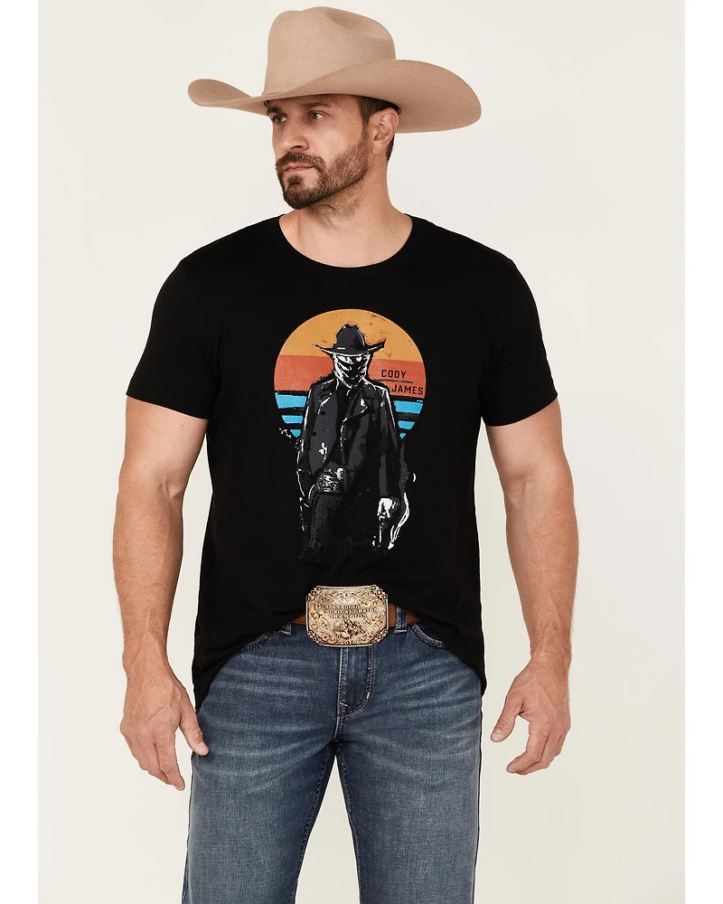 Cody James Men's Sunset Bandit Skull Graphic Short Sleeve T-Shirt
