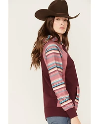 Hooey Women's Serape Stripe Contrast Print Savannah Hoodie