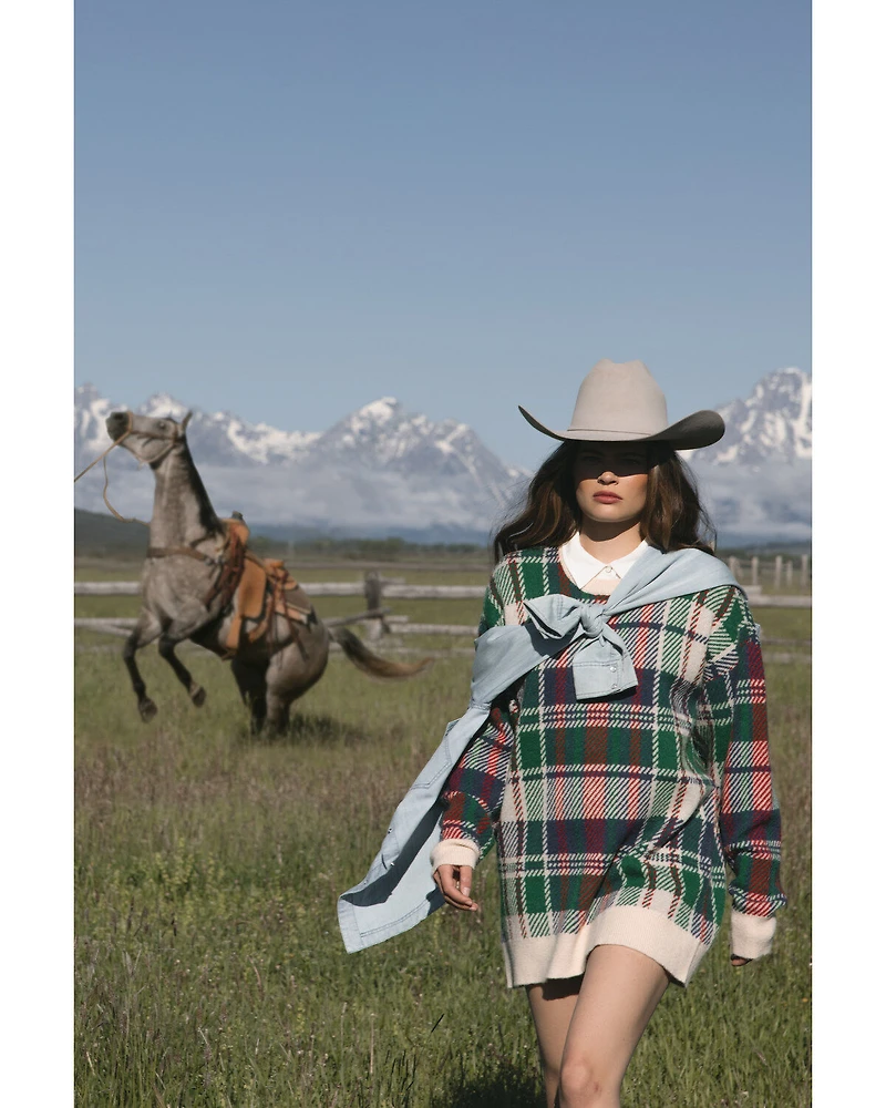 Show Me Your Mumu Women's Plaid Print Ember Tunic Sweater
