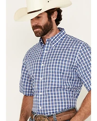 Wrangler Riata Men's Assorted Plaid Print Short Sleeve Button-Down Western Shirt