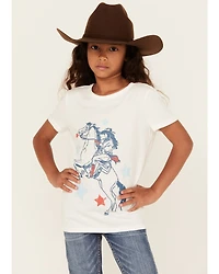 Panhandle Girls' Americana Cowgirl Short Sleeve Graphic Tee