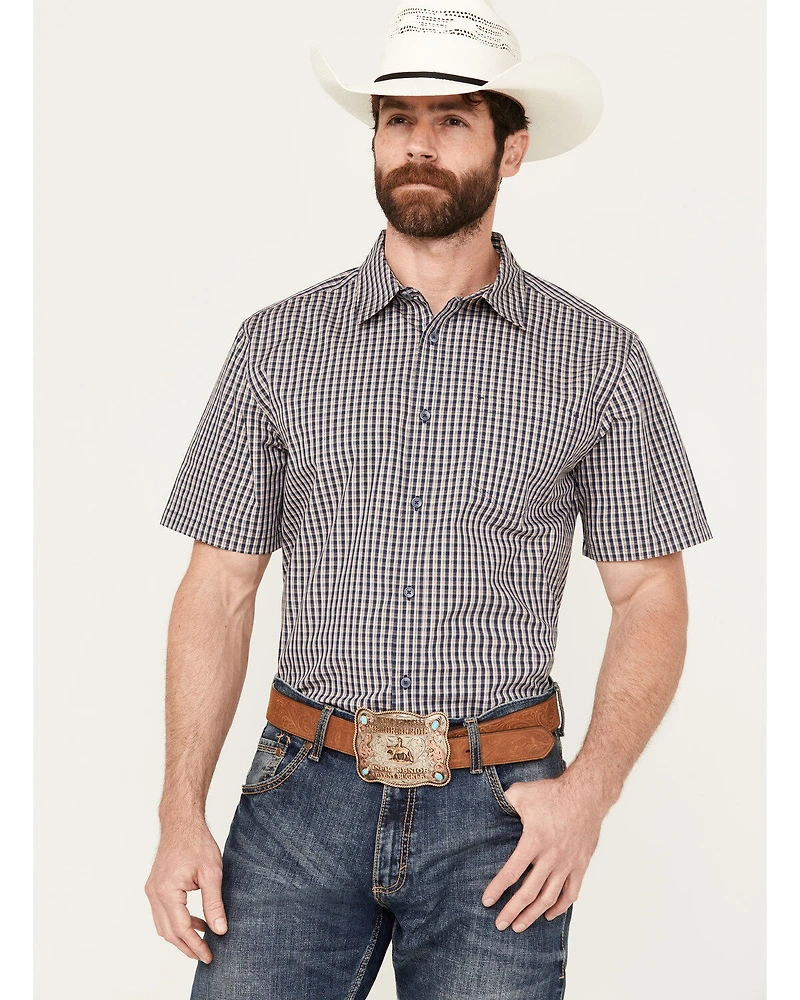 Gibson Men's Tempe Small Plaid Print Short Sleeve Button-Down Western Shirt