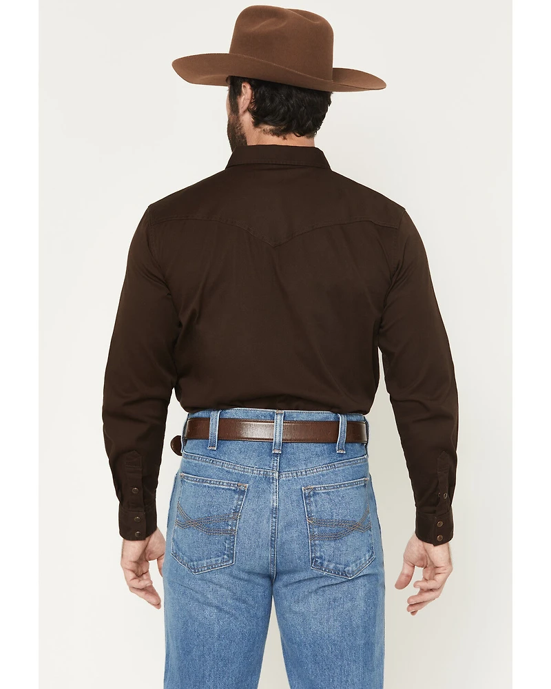 Blue Ranchwear Men's Ranch Life Solid Long Sleeve Snap Stretch Western Shirt