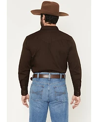 Blue Ranchwear Men's Ranch Life Solid Long Sleeve Snap Stretch Western Shirt