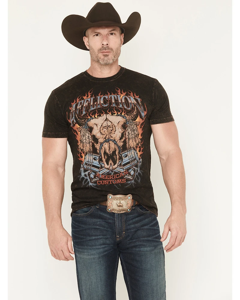 Affliction Men's American Exhaust Short Sleeve Graphic T-Shirt