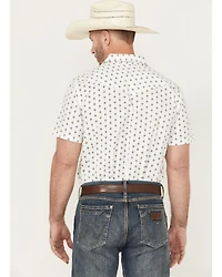 Gibson Trading Co Men's Sun Dial Geo Print Short Sleeve Snap Stretch Western Shirt