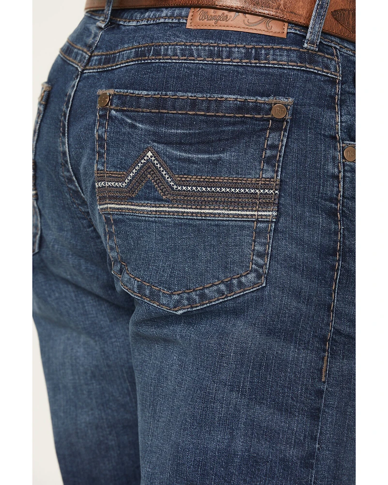 Rock 47 by Wrangler Men's Tynecastle Dark Wash Slim Straight Stretch Denim Jeans