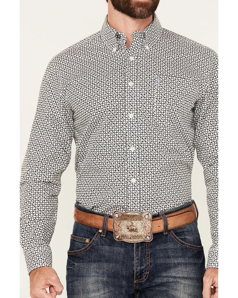Cinch Men's Geo Print Long Sleeve Button-Down Western Shirt