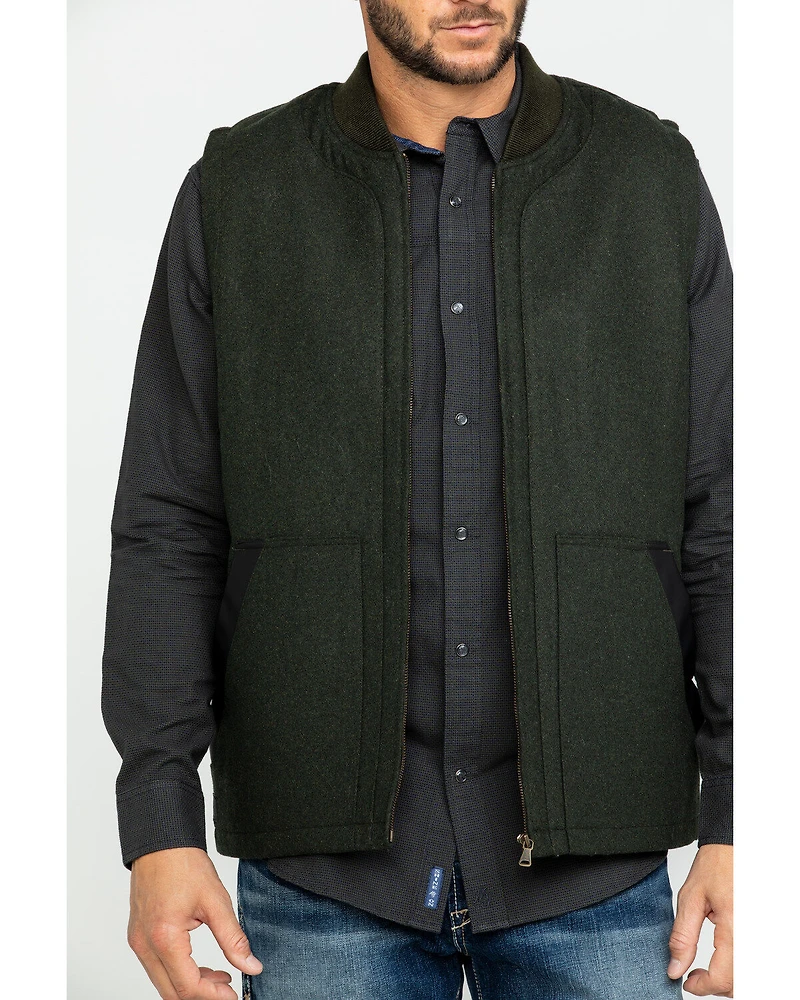 Cody James Men's Grover Wool Blend Leather Pocket Vest