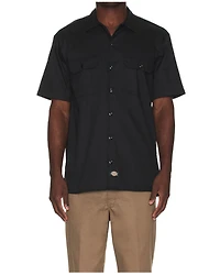 Dickies Men's Solid Twill Short Sleeve Button-Down Work Shirt - Big