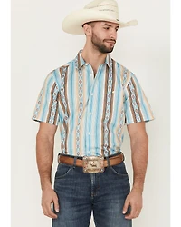 RANK 45® Men's Levi Striped Short Sleeve Button-Down Stretch Western Shirt