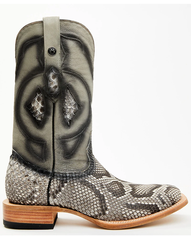 Tanner Mark Men's Exotic Python Western Boots - Broad Square Toe