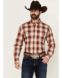 Roper Men's Amarillo Plaid Print Long Sleeve Button-Down Western Shirt