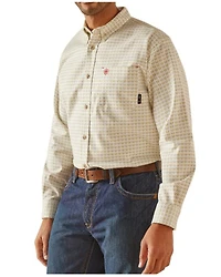 Ariat Men's FR Gosling Geo Print DuraStretch Long Sleeve Button-Down Work Shirt