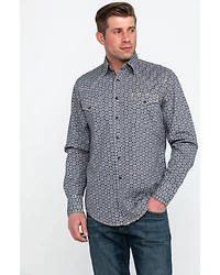 Tin Haul Men's Metal Logo Print Long Sleeve Western Shirt