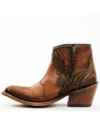 Liberty Black Women's Mosil Faux Snake Zipper Western Fashion Booties - Round Toe