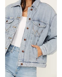 Wrangler Women's Medium Wash Denim Padded Trucker Jacket