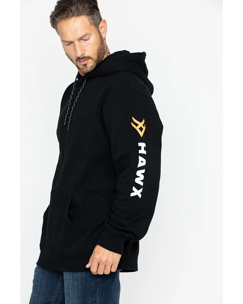 Hawx Men's Logo Sleeve Hooded Work Sweatshirt - Big