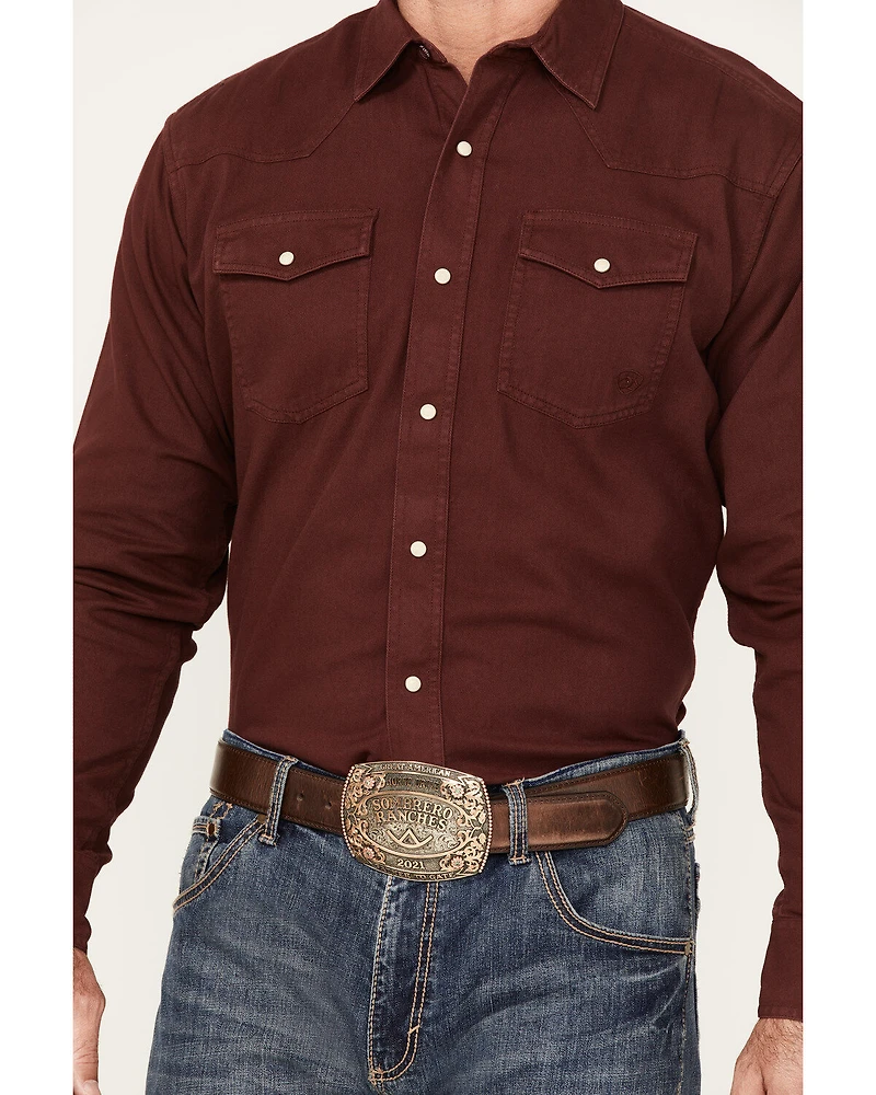Ariat Men's Jurlington Retro Fit Solid Long Sleeve Pearl Snap Western Shirt