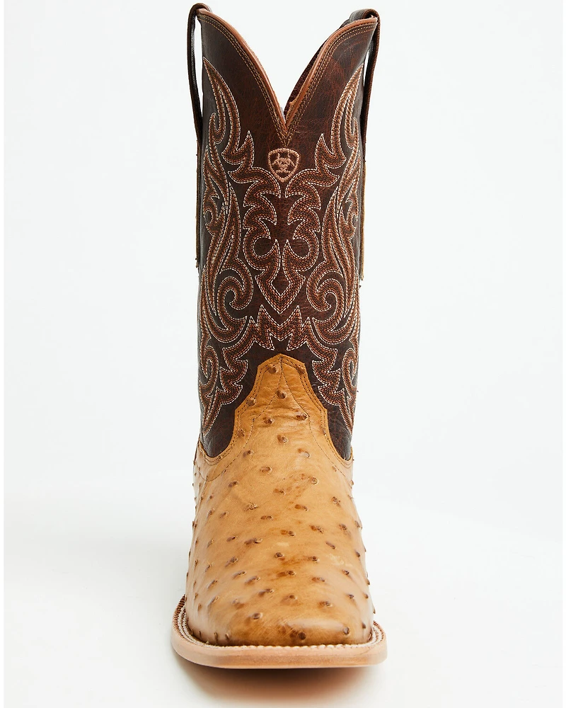 Ariat Men's Classic Cash Exotic Ostrich Western Boots - Broad Square Toe