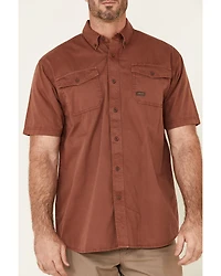 Ariat Men's Henna Solid Rebar Washed Twill Short Sleeve Button Down Work Shirt