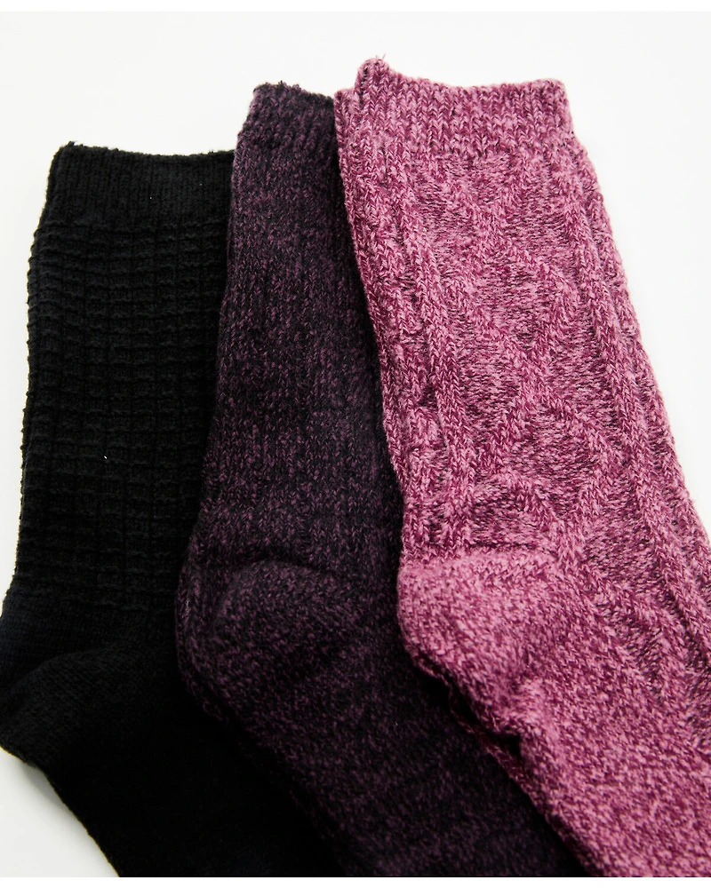 Boot Barn Women's Purple Luxe Cozy Sock Gift Box - 3 Piece