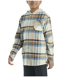 Carhartt Boys' Plaid Print Button-Down Hooded Shirt Jacket