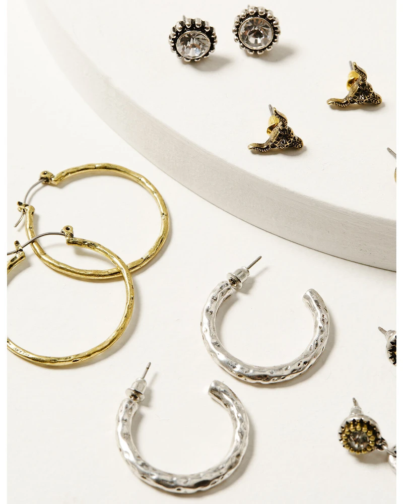 Shyanne Women's Sierra Winter Longhorn Earring Set - 6 Piece