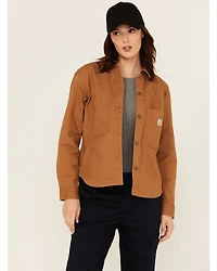 Carhartt Women's Rugged Flex® Loose Fit Heavyweight Duck Long Sleeve Button-Down Overshirt