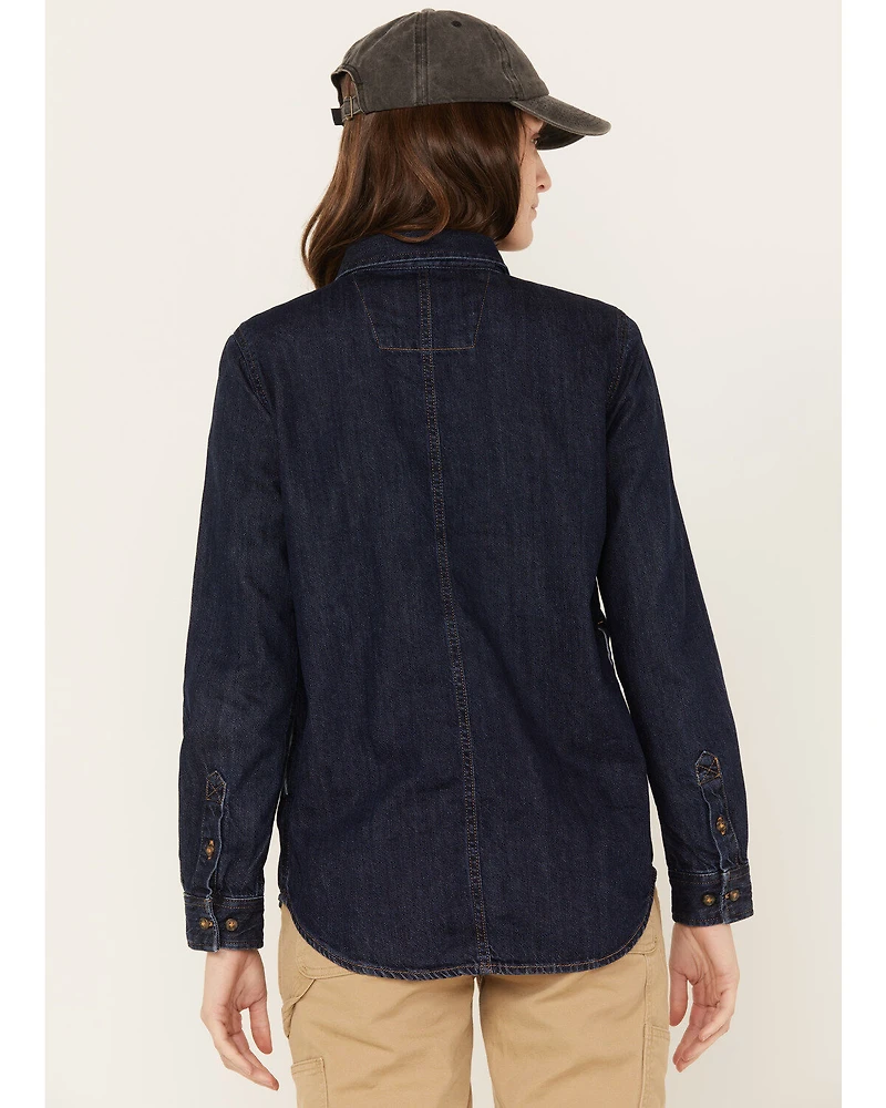 Carhartt Women's Relaxed Fit Midweight Denim Long Sleeve Work Shirt