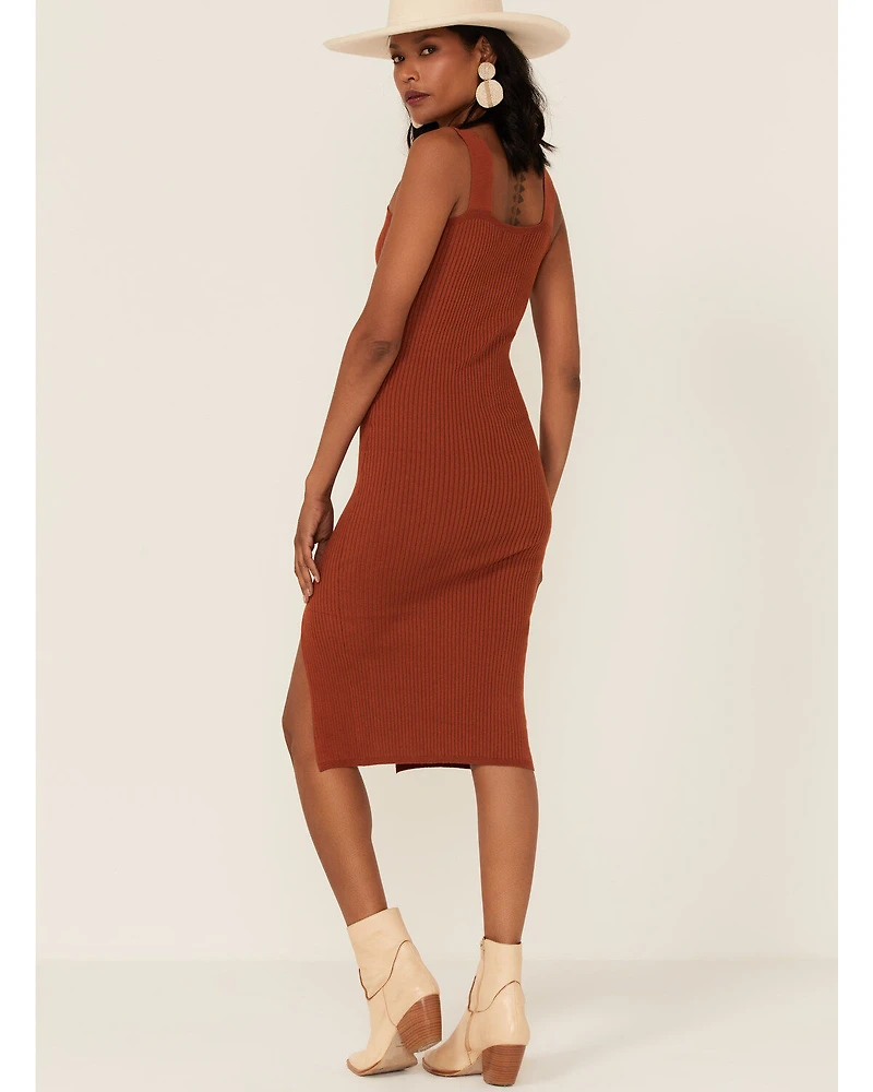 Shyanne Women's Ribbed Sweater Knit Midi Bodycon Dress