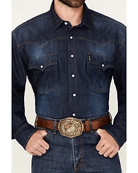 Cinch Men's Denim Long Sleeve Western Snap Shirt