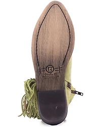 Circle G Women's Studded Suede Fringe Ankle Boots - Round Toe