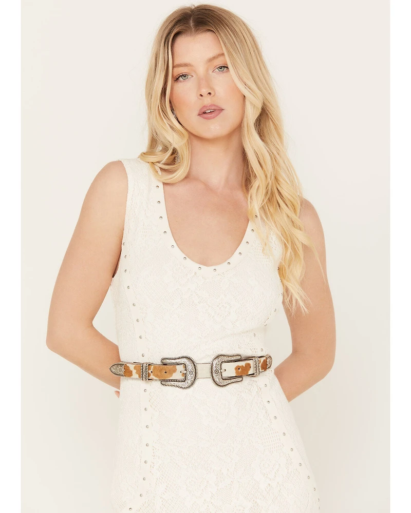 Idyllwind Women's Double Down Western Brown Cow Belt