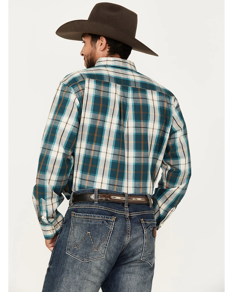Panhandle Men's Select Plaid Print Long Sleeve Button-Down Western Shirt