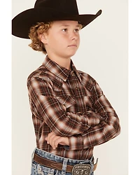 Cody James Boys' Traverse Long Sleeve Snap Flannel Shirt