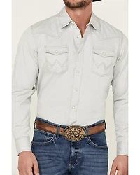Wrangler Retro Men's Premium Solid Long Sleeve Snap Western Shirt