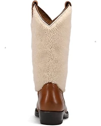 Frye Women's Billy Pull-On Shearling Western Boots - Round Toe