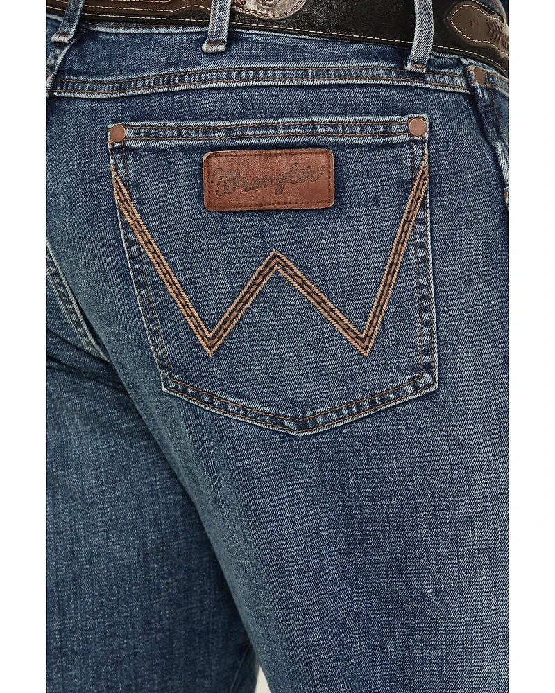 Wrangler Retro Men's Medium Wash Relaxed Fit Bootcut Stretch Denim Jeans - Long