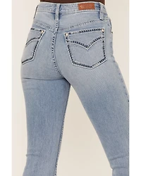 Shyanne Women's Light Wash Mid Rise Bootcut Stretch Denim Jeans