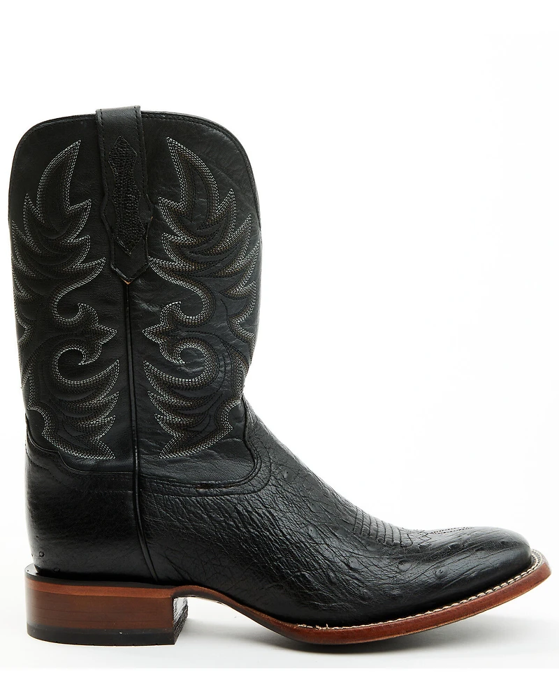 Cody James Men's Exotic Full Quill Ostrich Western Boots - Broad Square Toe