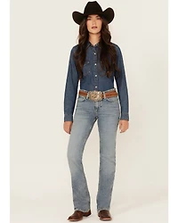 Wrangler Retro Women's Alaina Light Wash Mid Rise Bootcut Stretch Denim Jeans
