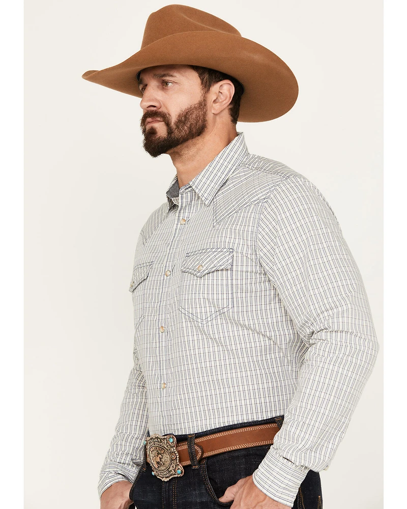 Cody James Men's Jackrabbit Plaid Print Long Sleeve Pearl Snap Western Shirt