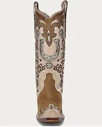Corral Women's Honey Horseshoe Overlay Western Boots - Snip Toe