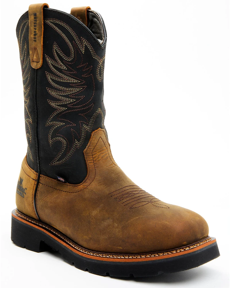 Thorogood Men's 11" Waterproof Square Toe Wellington Work Boots - Steel