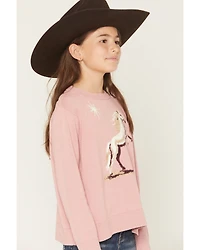 Shyanne Girls' Horse Pullover Knit Sweater